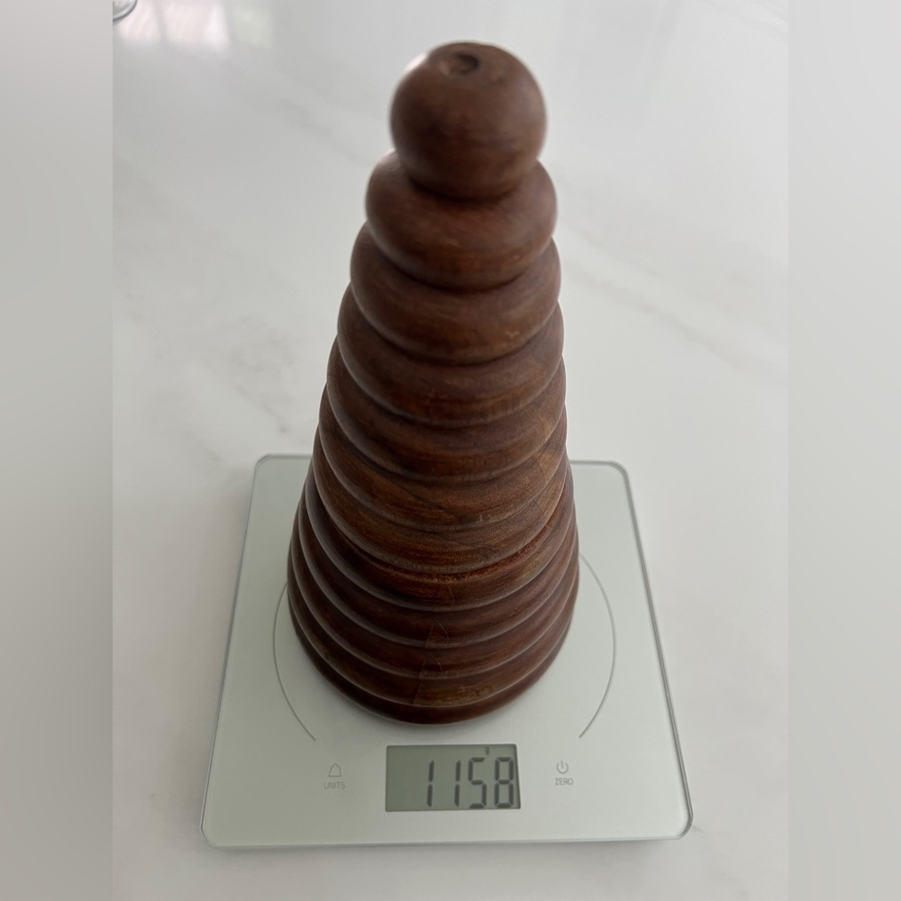 Vintage Wellesley Manor Wood Tree Candle Hand crafted 10.25" H Reusable - Picture 4 of 7